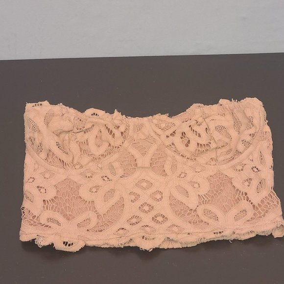 Free People Bralette Pink Lace Crop Top Womens Small - Picture 1 of 9